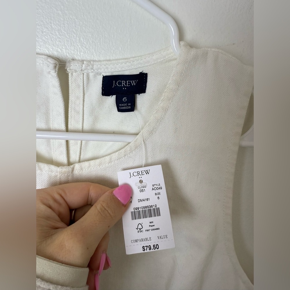 J Crew Denim shift dress in white wash AO049 6 - Picture 6 of 8